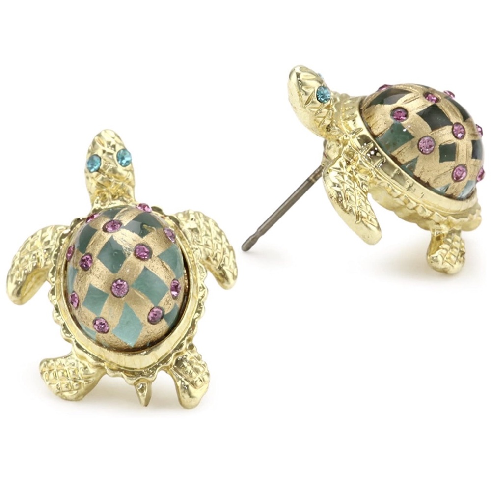 NWT Betsey Johnson Sea Excursion Turtle Earrings